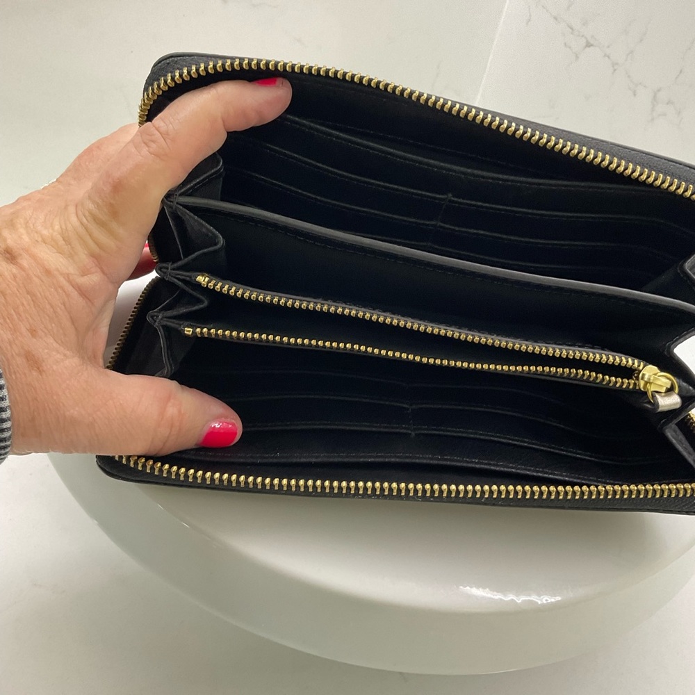 Fossil Metallic Zip Around Clutch Wallet - image 5